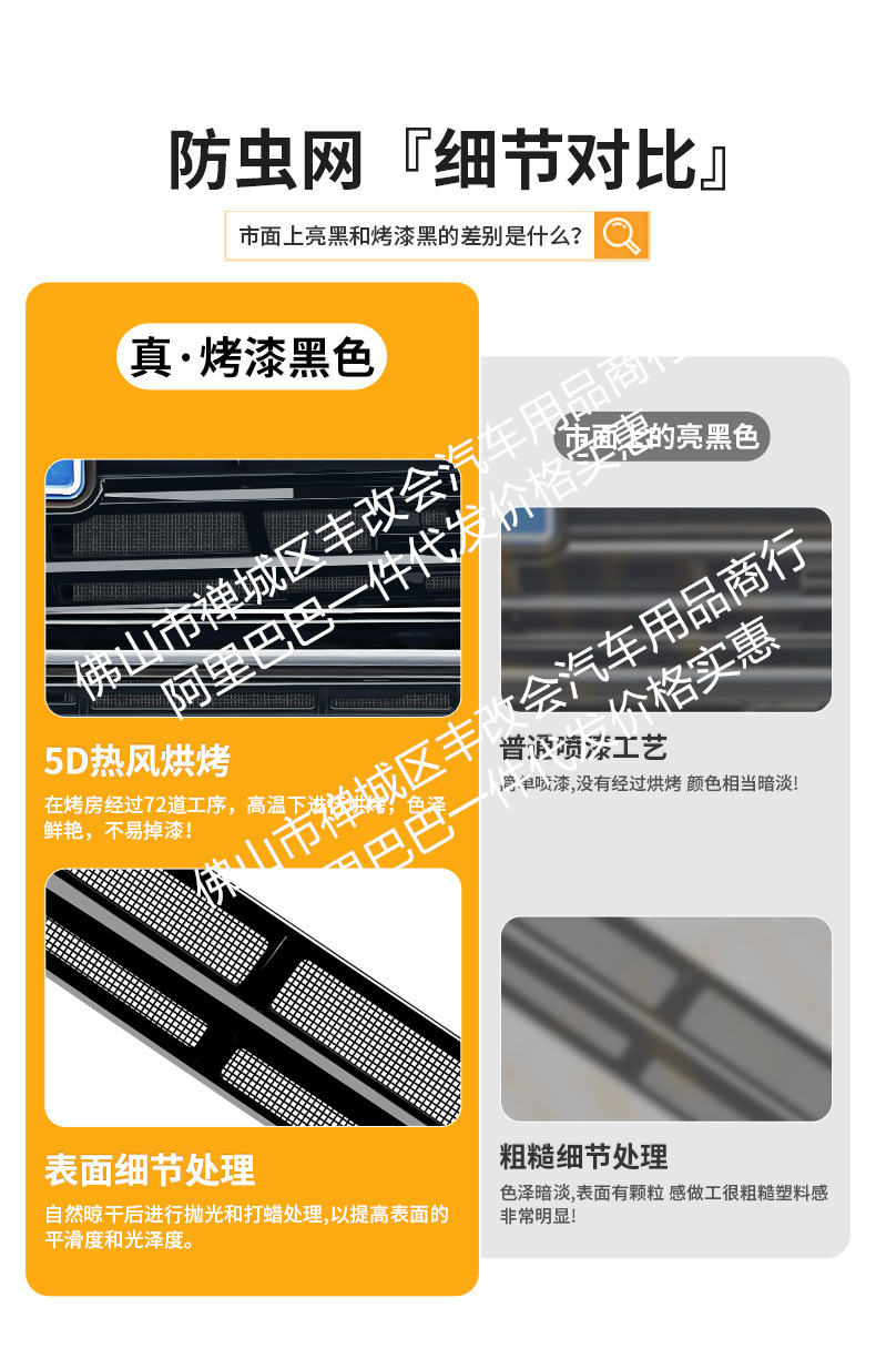 Suitable for Toyota Crown Land Cruiser Integrated Welding Car Insect-Proof Net Front Grille Special Modification Decorative Strip Accessories