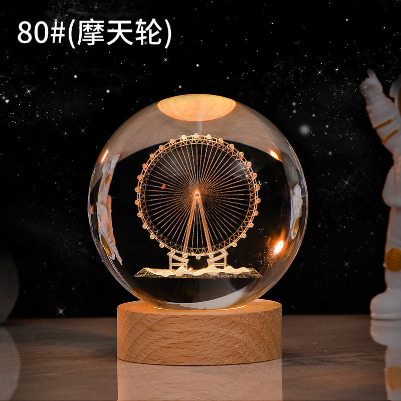 Cielo estrellado luminoso bola de cristal decoración Sol Galaxy Regalo de Cumpleaños luz de la noche regalo del Día de San Valentín de Navidad