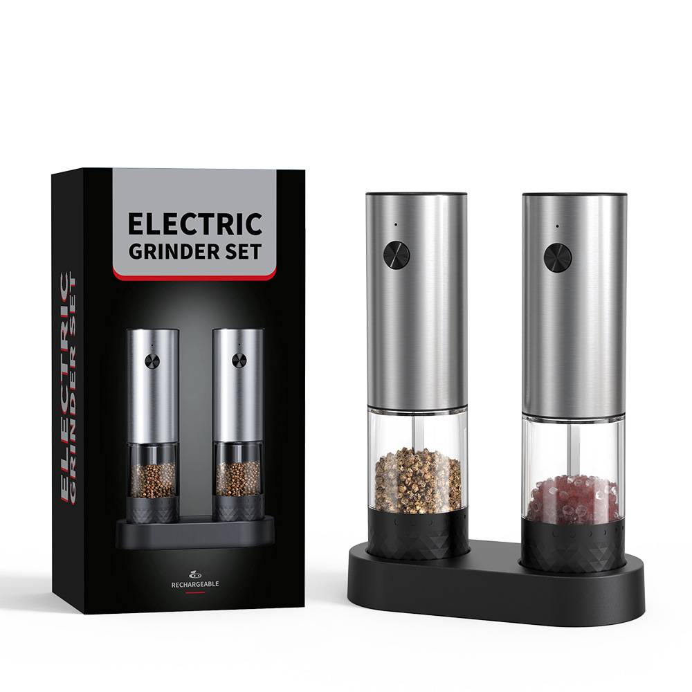 Molinillo de carga transfronteriza del fabricante Molinillo de pimienta de sal de rosa eléctrico Molinillo de pimienta automático inalámbrico pequeño para el hogar image 11