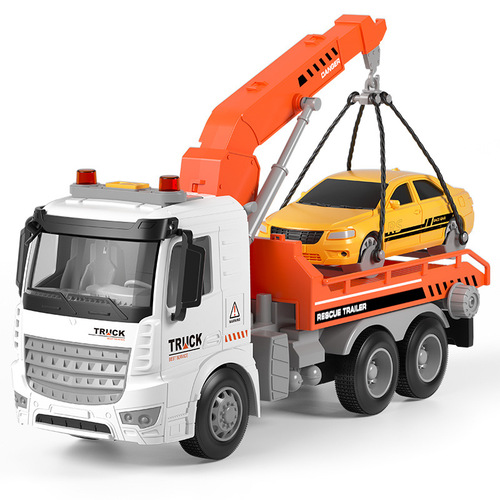Children's large inertia trailer toy road transport crane engineering model boy cross-border toy car wholesale