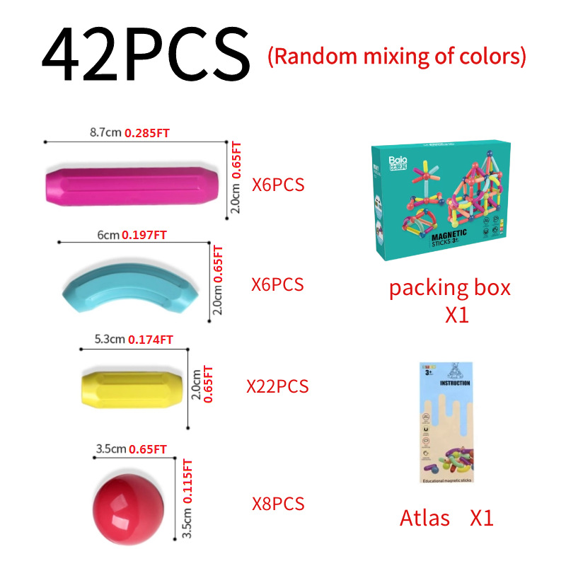 Juguete Magnético Infantil Tipo Varillas, Método Montessori para Educación Temprana y Creatividad - Juego de Construcción