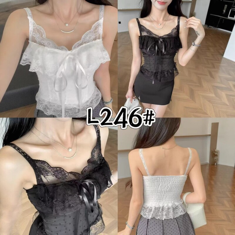 Pure Desire Lace Bow Camisole Women's Summer Inner Wear Beautiful Back Bra Integrated Bra Pad Outer Top Pure Desire Lace Bow Camisole Women's Summer Inner Wear Beautiful Back Bra Integrated Bra Pad Outer Top