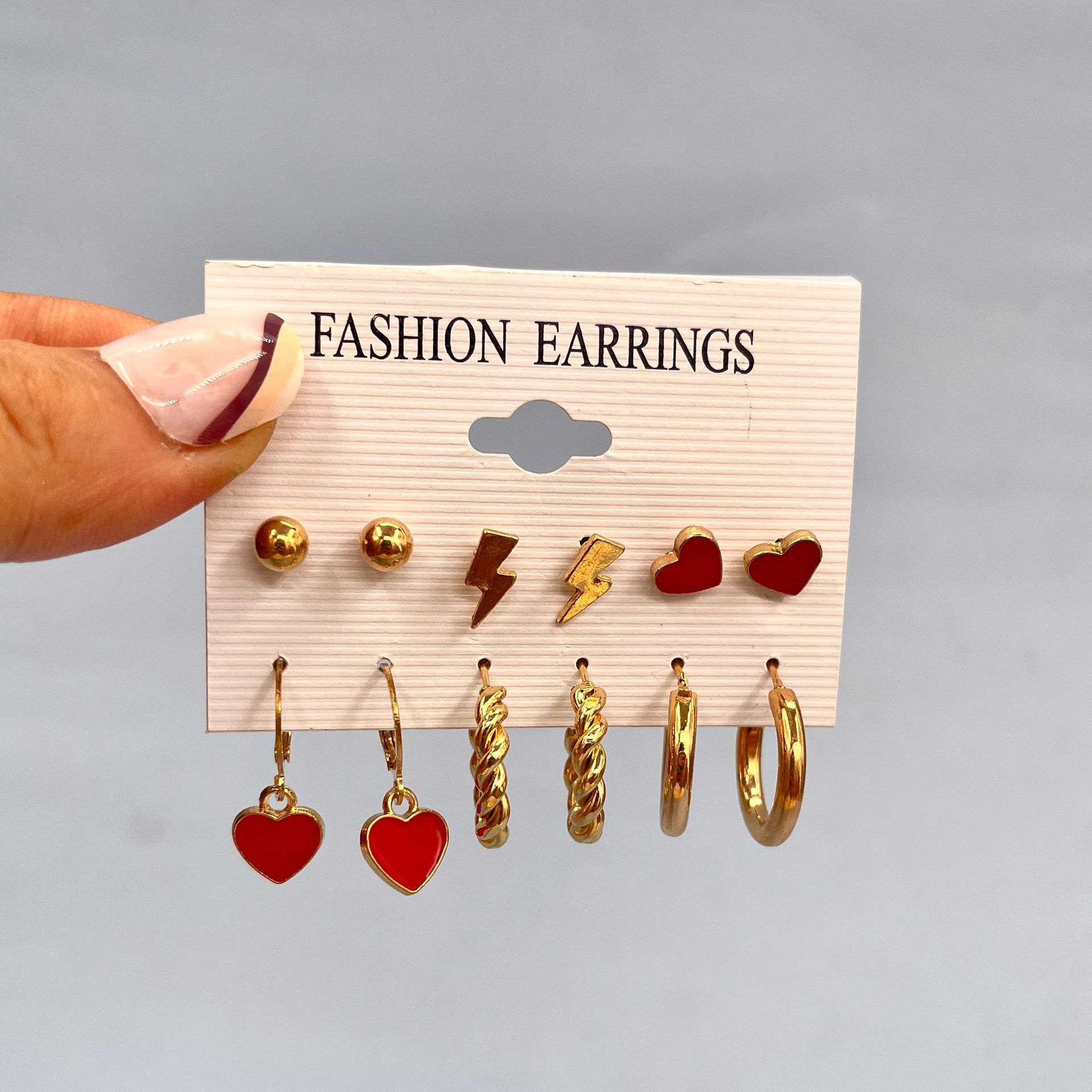 XP17 Retro Geometría de Oro Lady Pendientes Set Moda Perlas Circulares Orejeras Earringsset
