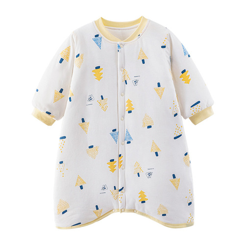 Baby Warm Sleepwear Winter Thick Cotton Pajamas Baby Onesie Long Sleeve Homecoming Clothes Winter Sleep Bag Thick