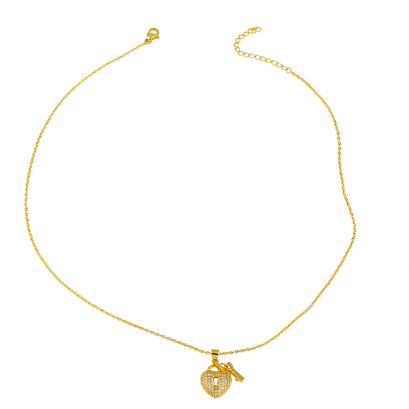 creative fashion diamond lock necklace