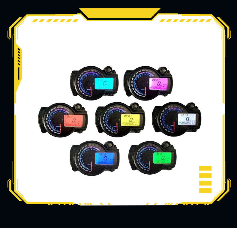 Motorcycle universal modified accessories waterproof LCD modified meter code meter digital odometer speedometer ABS