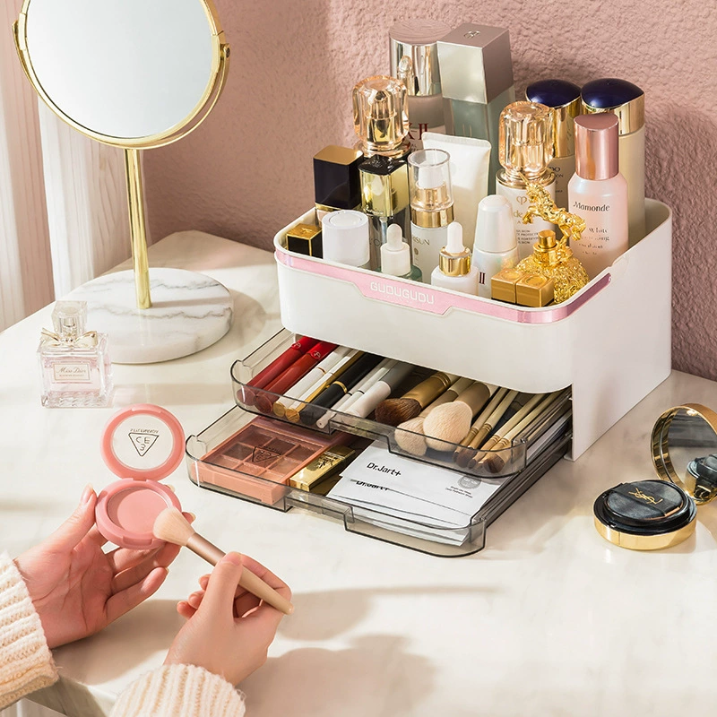 Cosmetic capacious storage box, table dressing table, storage system, lipstick for skin care
