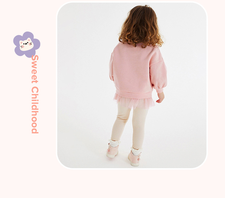 Autumn Season Women's Gender Casual Style Little Maven Autumn Long Sleeve Girl Suit Mesh Children Suit Cute Cartoon Girl Suit