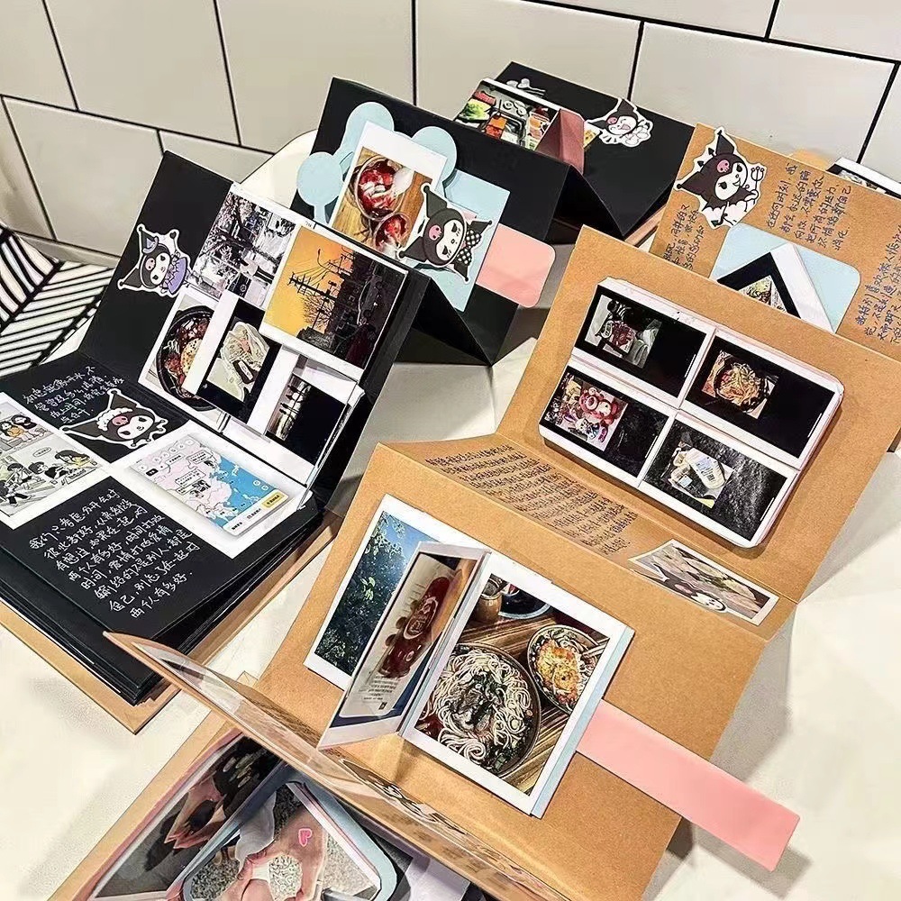 Diy 접이식 레트로 오르간 사진 앨범 3 차원 핸드북 장식 스티커 소재 최고의 친구 커플 기념품