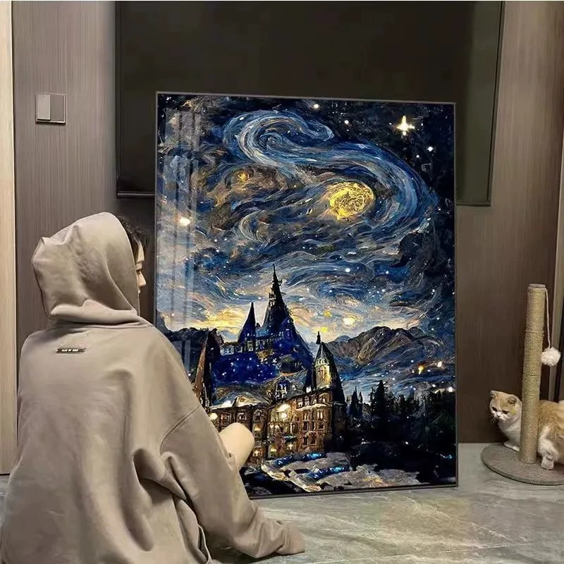 Кристальная живопись холст пейзаж — полный наборов DIY, размеры 30×40 и 40×50 см, деревянная коробка или белая рама
