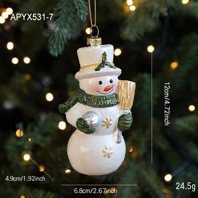 Nuevo plástico blanco verde flocos de nieve Santa colgante colgante árbol de Navidad colgante decoración suministros en stock