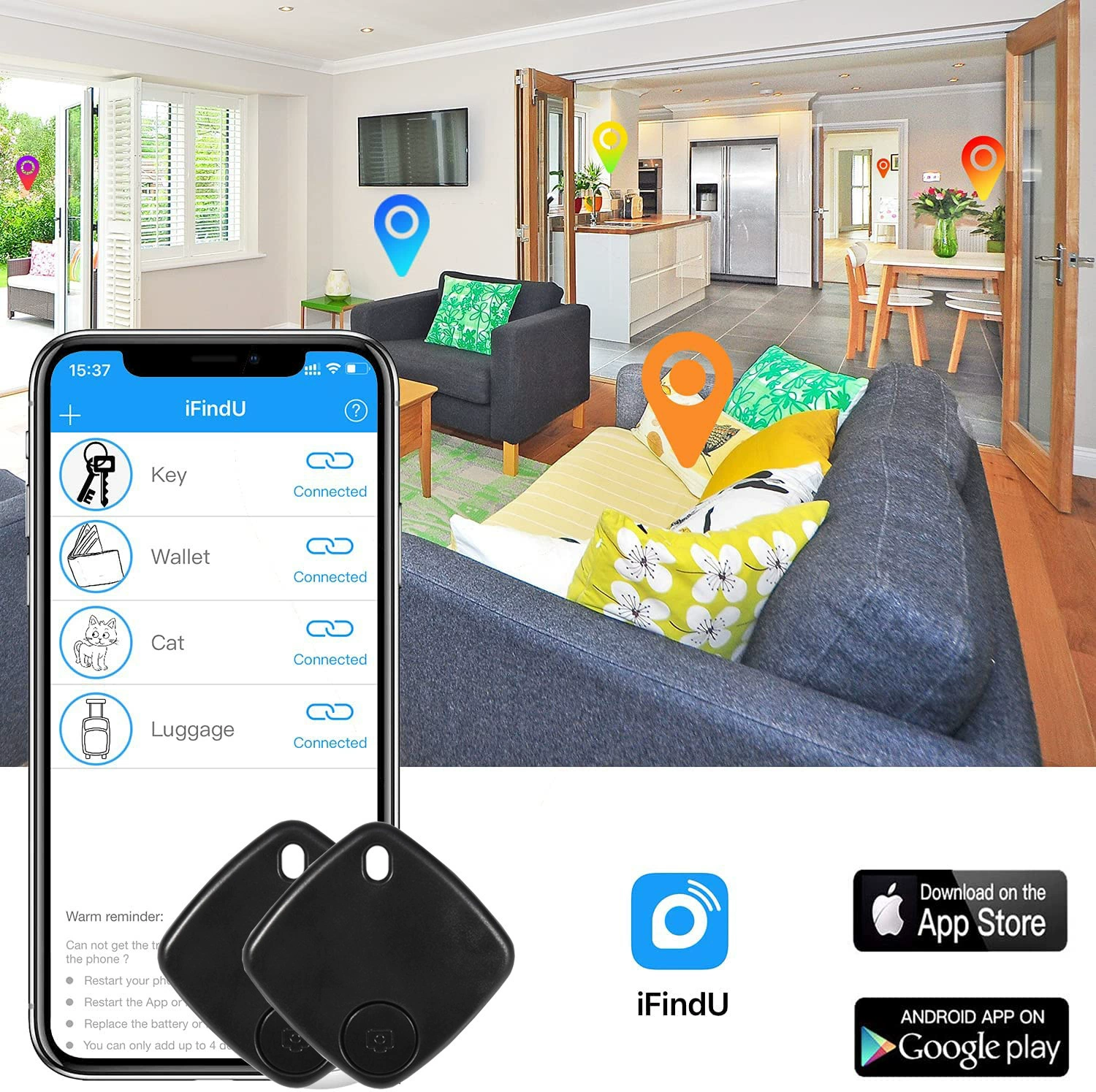 Bluetooth анти-потерянный артефакт для смартфона, ключ для кошелька, ключ для защиты от кражи, трекер для выхода из трезвителя S1