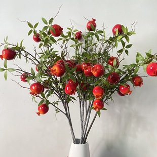 Simulation Pomegranate Branches Persimmon Branches Apple Branches Wedding Living Room Home Decoration Lemon Simulation Flower Red Berry Ornaments