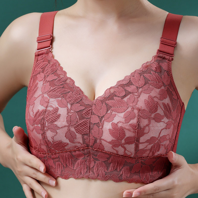 Original Women's Lingerie for Large Busts, Slimming and Lightweight, Breathable, Plus-Size, Gathering Effect, Wireless, Adjustable, Side Breast Collection Bra