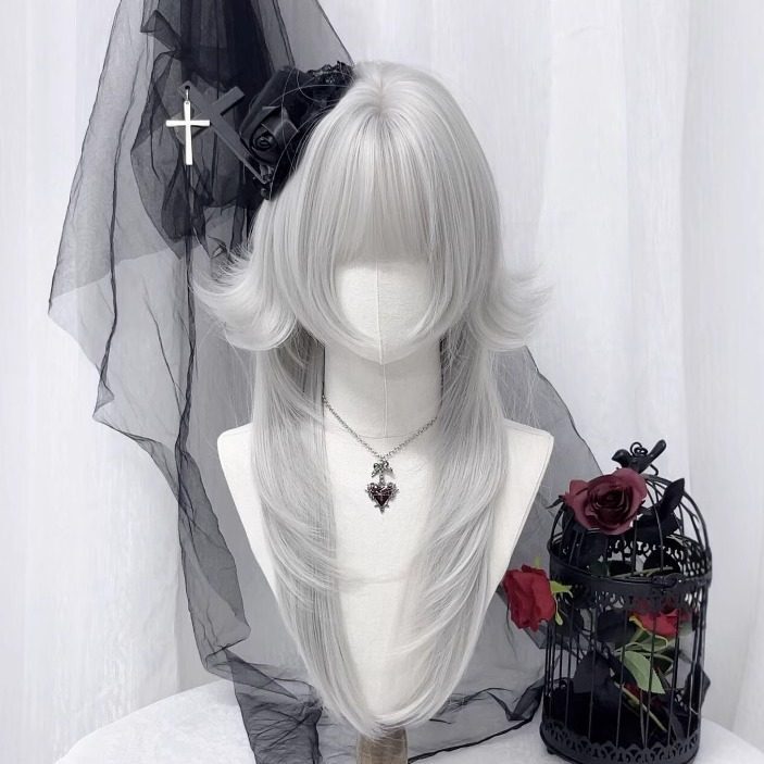 【Night Moonlight】Silver-Gray Jellyfish-Style Layered Wig with a Realistic Vibe, Full Head Wig for a Two-Dimensional Look 【Night Moonlight】Silver-Gray Jellyfish-Style Layered Wig with a Realistic Vibe, Full Head Wig for a Two-Dimensional Look