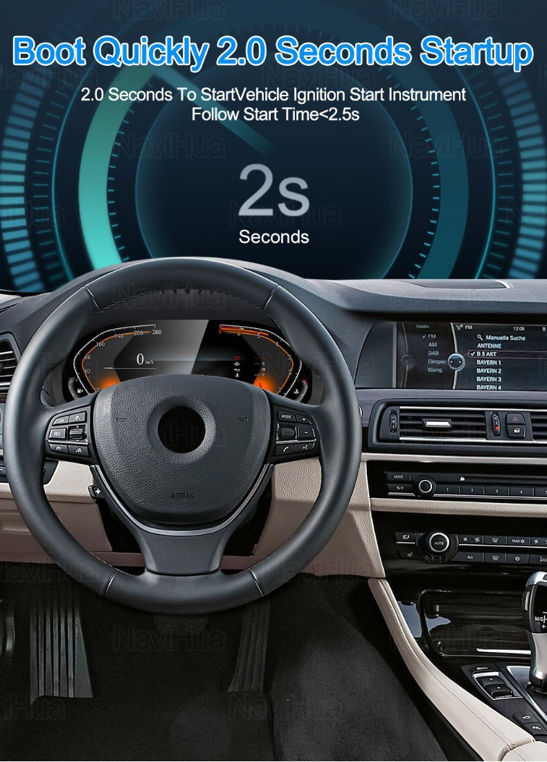 Suitable for Bmw F10/F11/F18 Full Lcd Instrument with Carplay Function Mobile Phone Interconnection 7 Ui Options