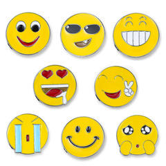 原宿風軟妹卡通合金滴油笑臉胸針Brooch可愛微笑可憐表情包徽章