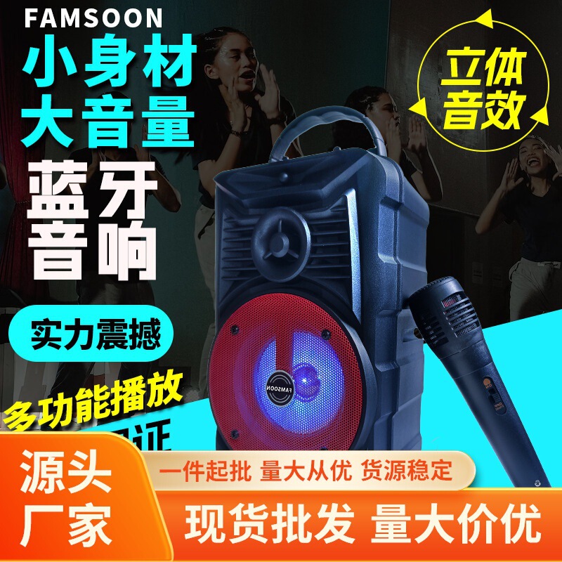 Portable 5-inch high-power mobile audio Bluetooth card Speaker family karaoke audio convenient