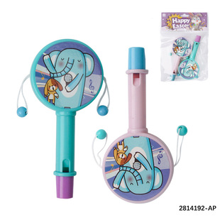 Whistle Drum (2 Pieces) Plastic Toy for Infants and Young Children Early Education Small Drum (for Export Only)