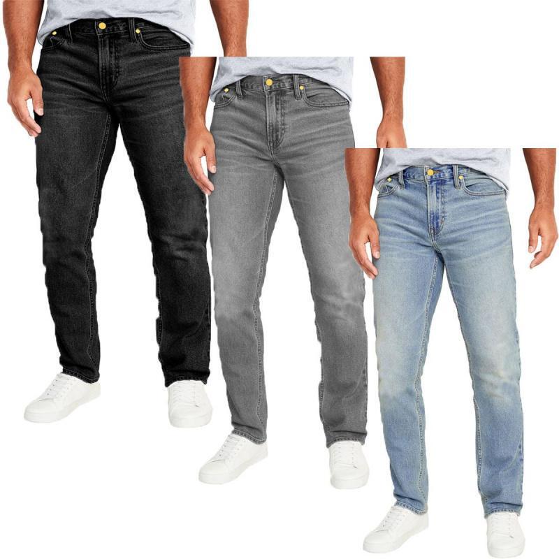 跨境Men's 3 Pack Flex Stretch Slim Straight Jeans with 5|undefined