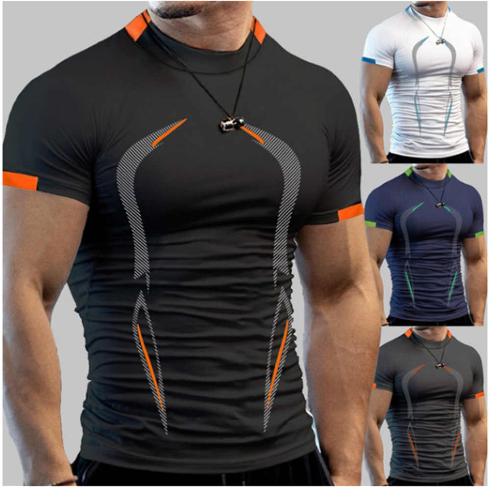 Summer Gym Shirt SPORT THIRT MEN Quick Dry Running Shirt M