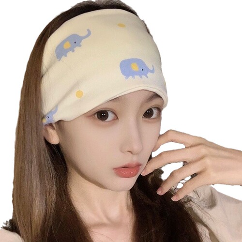 Cute pure cotton postpartum hairband forehead-thickened headscarf autumn and winter hat breathable maternity wide-brimmed sweat-absorbing cap for postpartum women