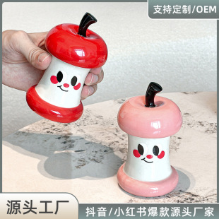 Creative Ceramic Toothpick Box for Home Use, Cute Toothpick and Cotton Swab Holder, Light Luxury Dental Floss Storage Box, High-Value Decoration for the Living Room