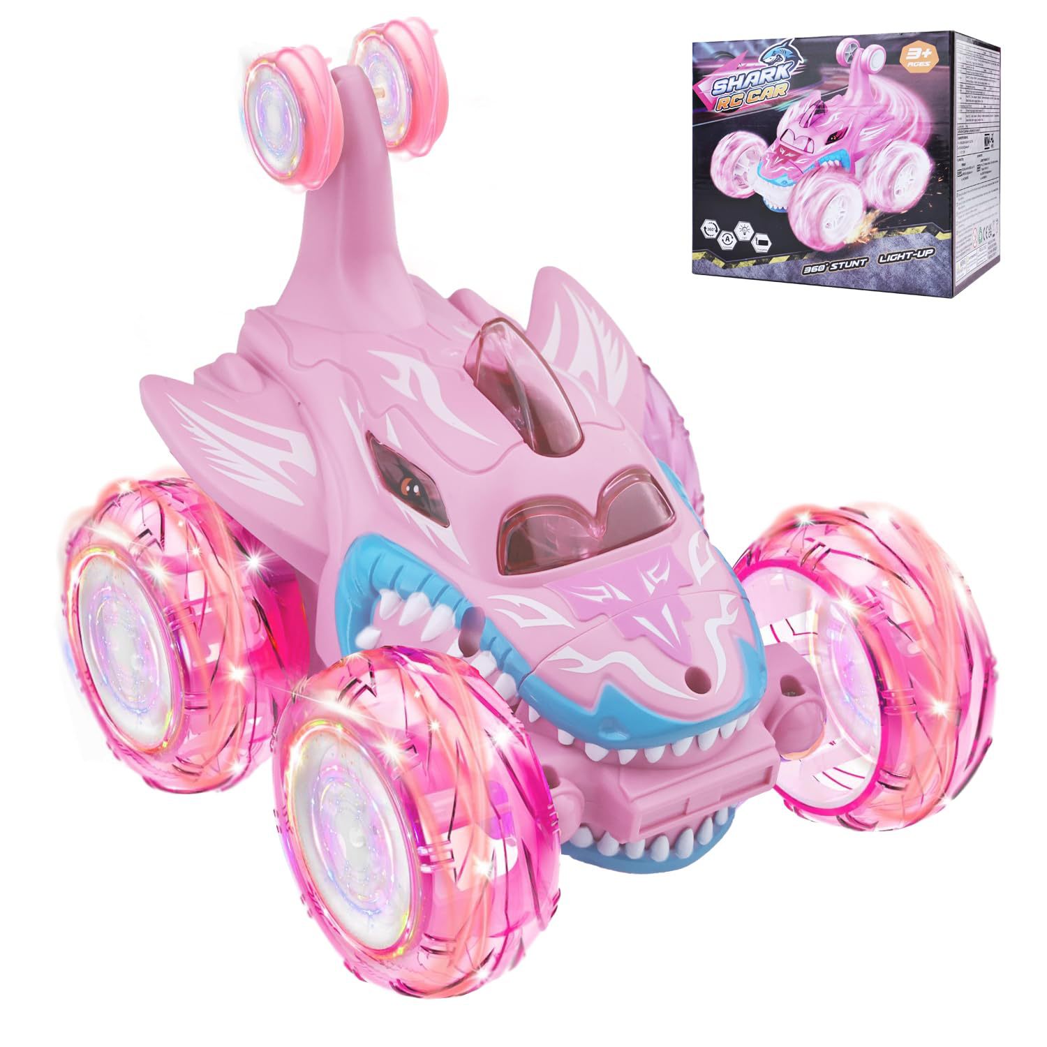 Amazon explosivo coche de acrobacias eléctricas para niños control remoto cruzado con luces cool coche de juguetes para niños y niñas