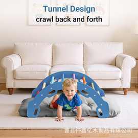 木质儿童攀爬架宝宝蒙特梭利多用途攀爬架可折叠益智儿童拱形梯