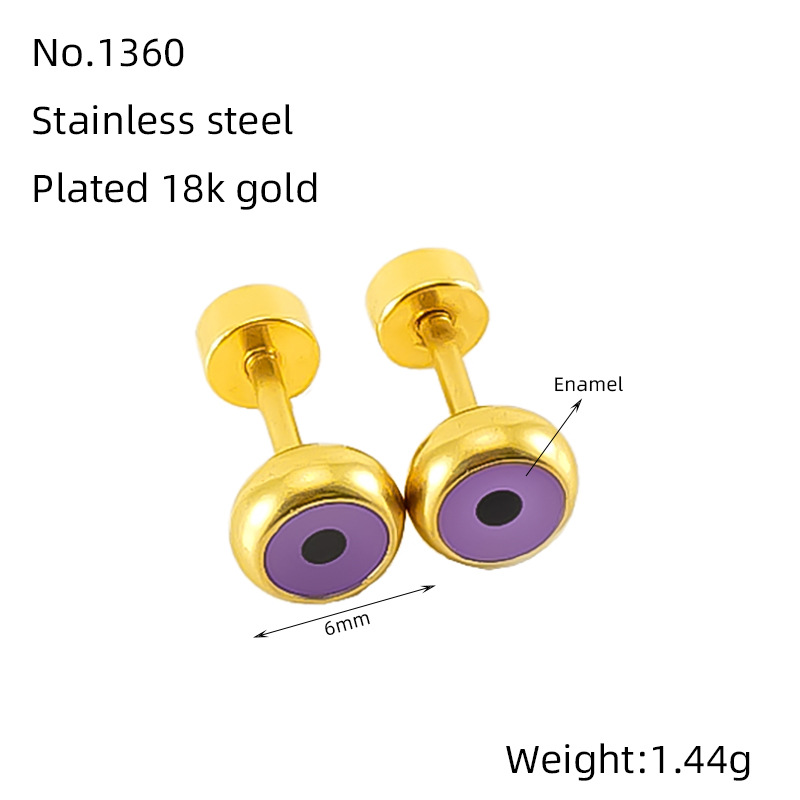 Pendientes pequeños de acero inoxidable, éxito de ventas en Amazon, para mujer, modernos y sencillos, redondos, con baño de oro de 18k, venta al por mayor