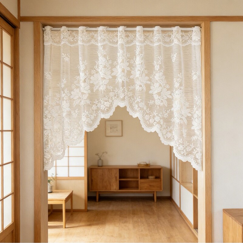 French-Style Door Curtain, Half-Length Door Curtain, Living Room and Bathroom Privacy Curtain, Bedroom Entrance Decorative Embroidered Curtain, Curved Curtain French-Style Door Curtain, Half-Length Door Curtain, Living Room and Bathroom Privacy Curtain, Bedroom Entrance Decorative Embroidered Curtain, Curved Curtain