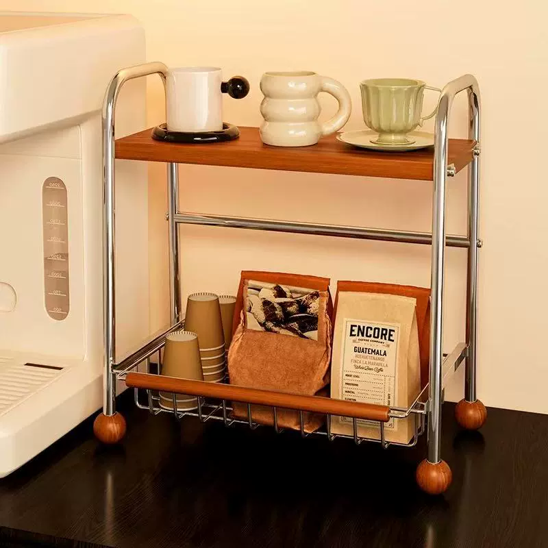 Стеллаж для хранения, кухонный многофункциональный настольный многослойный обеденный стол, журнальный столик для закусок, держатель для чашки с водой, мобильная полка для хранения на столешнице