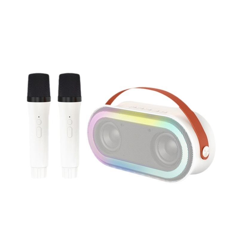 アマゾンで人気のBluetoothカラフルスピーカー、ワイヤレスマイク、ポータブル屋外歌唱一体型機器、卸売|undefined