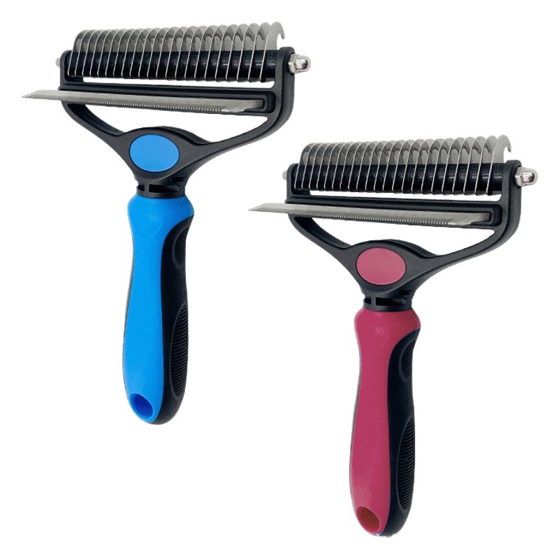 Peine para mascotas, peine, peine para abrir el nudo, peine para perros de doble propósito, peine para perros, peine para perros, suministros para perros, cuchillo para abrir el nudo para perros