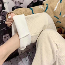 雪尼尔阔腿裤女秋冬季垂感灯芯绒休闲直筒宽松居家外穿裤子女加绒