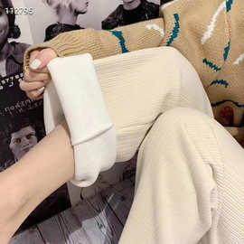 雪尼尔阔腿裤女垂感灯芯绒直筒宽松裤子女加绒义乌跨境直发