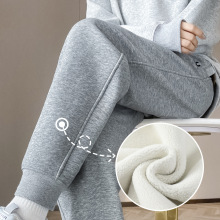 新款加绒卫裤女裤2025秋冬新款加厚一体绒运动裤高腰显瘦束脚卫裤