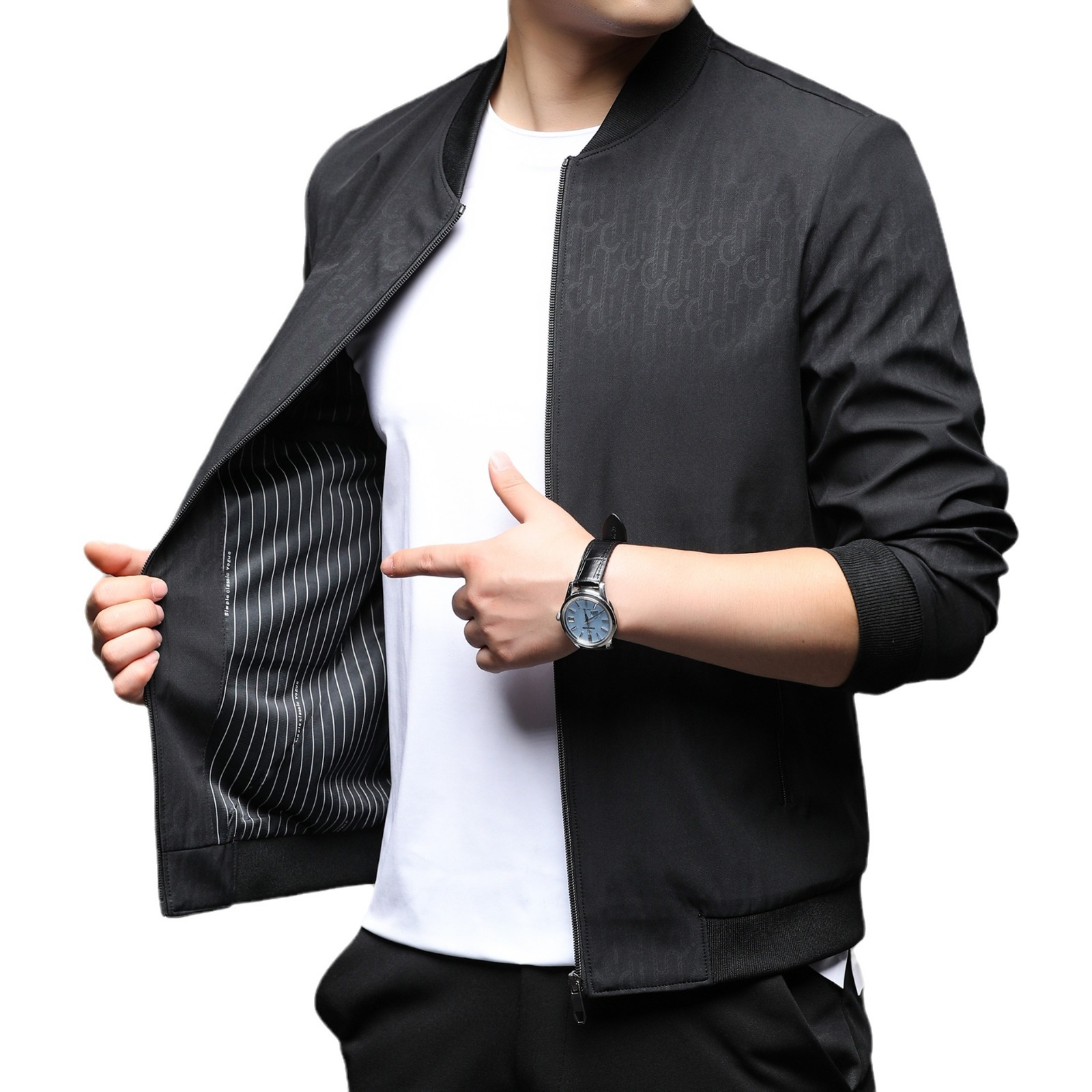 Herbst neues Herren-Papa-Outfit mittleren Alters, lässige einfarbige Strickjacke, modisches Oberteil_voghion.com