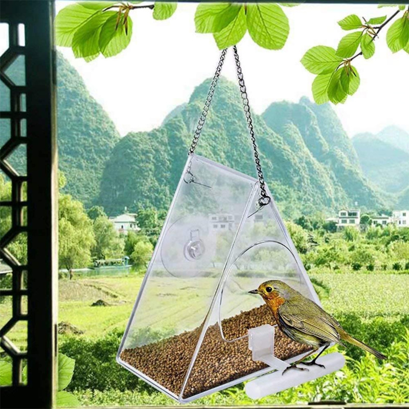 Acrylic bird cage transparent acrylic pet box bird feeder Amazon bird feed feeder 2