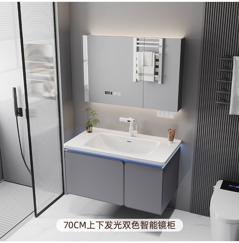 New minimalist bathroom cabinet, ceramic integrated basin bathroom cabinet, combined bathroom washbasin, new ceramic washbasin cabinet undefined