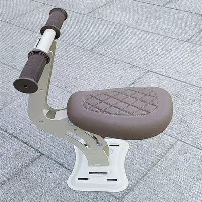 Foldable Front-Mounted Child Seat for: Electric car child seat - beige-armrest-bundled-shock-absorbing-model