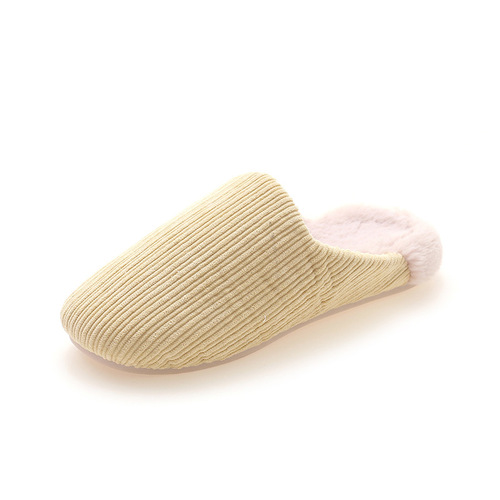 Round-head indoor autumn and winter home cotton slippers for women and couples, home cotton shoes for men, non-slip warm plush slippers manufacturer