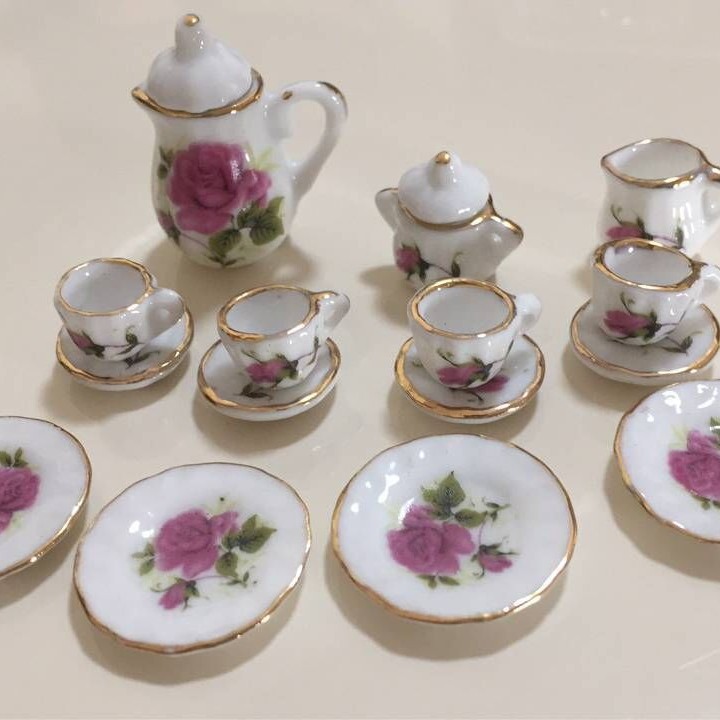 dollhouse  miniatures΢��ʳ��diyģ�ͷ���������������մɲ��