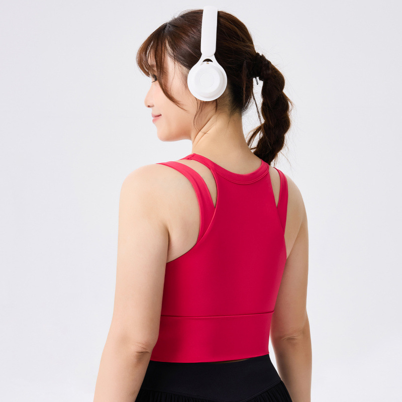Gran tamaño de verano fijo taza yoga ropa interior de belleza de espalda mujer se reúne sujetador deportivo se puede usar fuera chaleco de alta resistencia