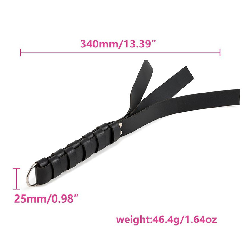 Leather Spanking Paddle with Rivets, Long Handle, Adult Sensory Play Tool — detail image 25