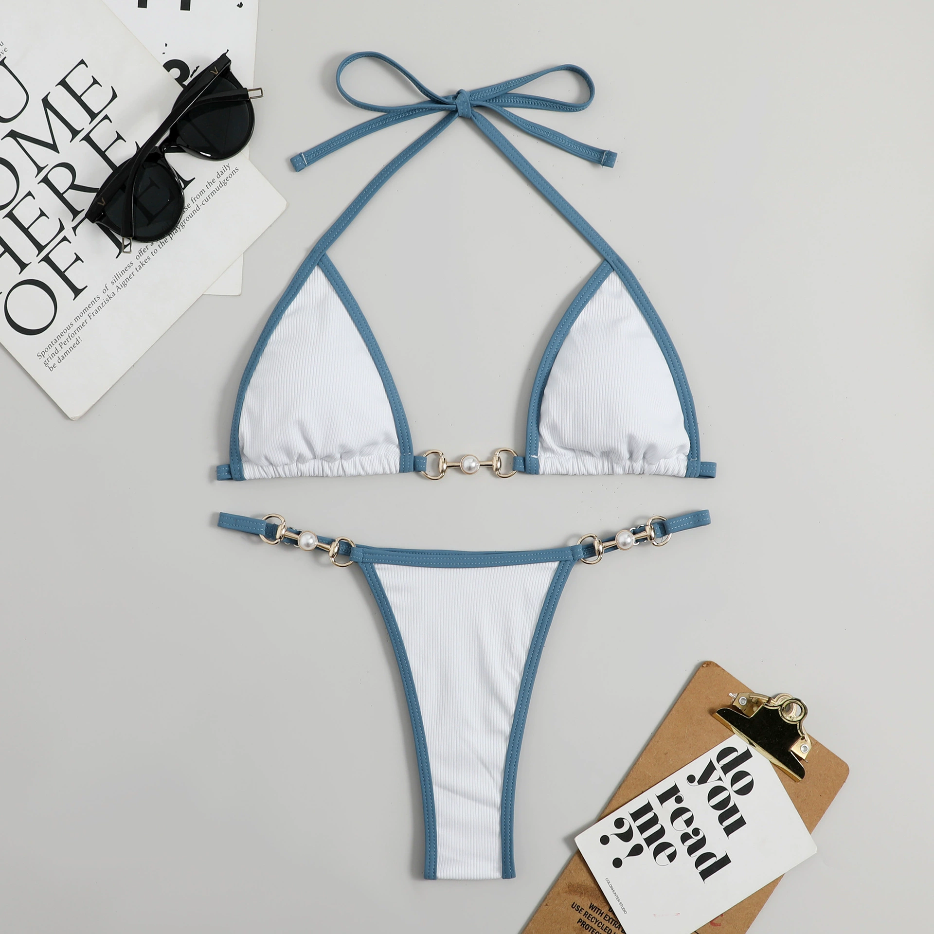 (Cross-border trading), split cloth, swimwear, multicoloured golden accessory