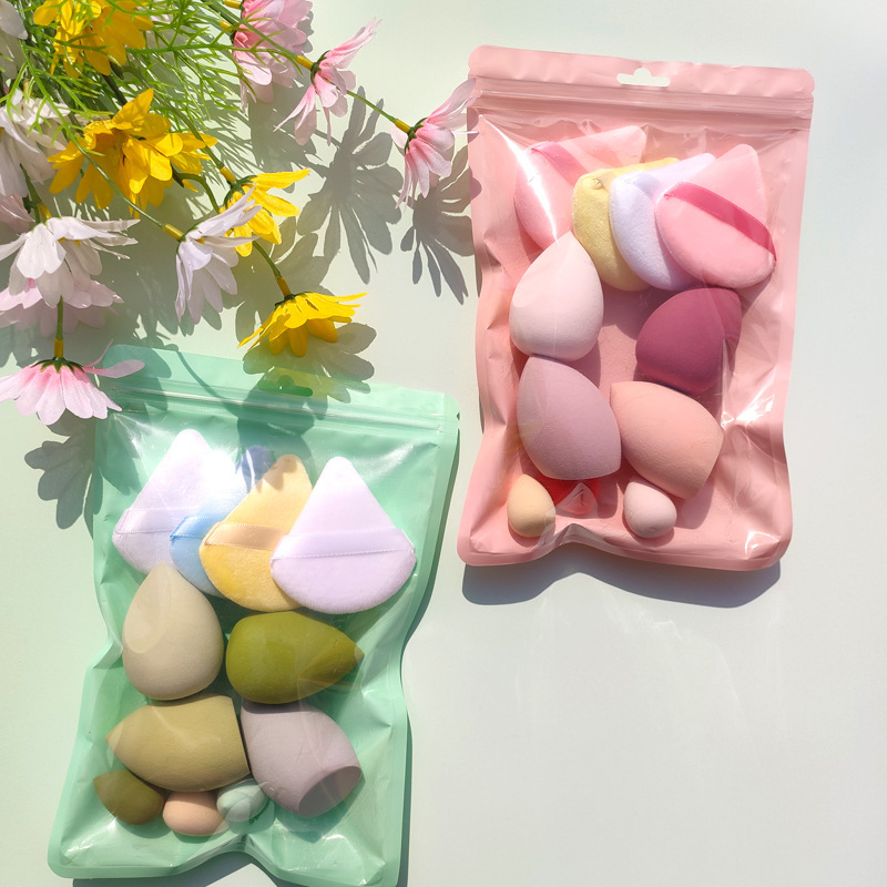 Polvo de flocado transfronterizo 11 huevos de maquillaje huevo de maquillaje huevo de maquillaje de agua más grande maquillaje huevo de macarón de estudio esponja