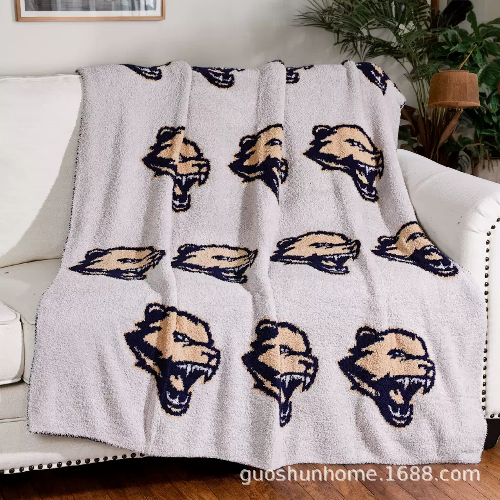 卡通小老虎头a类保暖半边绒毛毯 盖毯卧室午睡可爱办公室披肩毯子