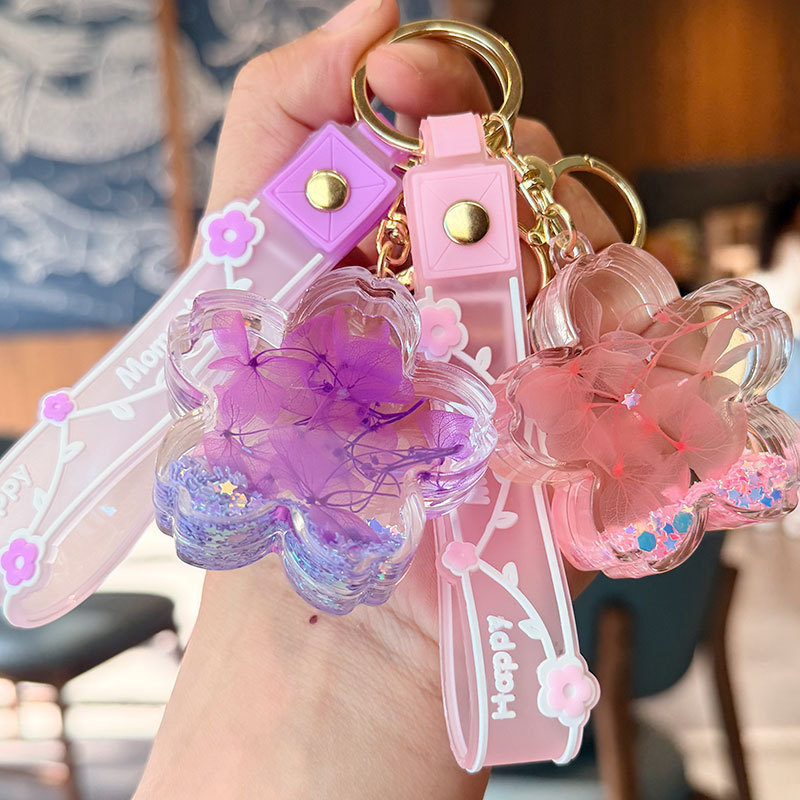 Sakura Oil-Infused Liquid Sand Bottle Keychain for Women, Cute Backpack Pendant, Girly Charm, Electric Scooter Decoration, Couple's Small Gift Sakura Oil-Infused Liquid Sand Bottle Keychain for Women, Cute Backpack Pendant, Girly Charm, Electric Scooter Decoration, Couple's Small Gift