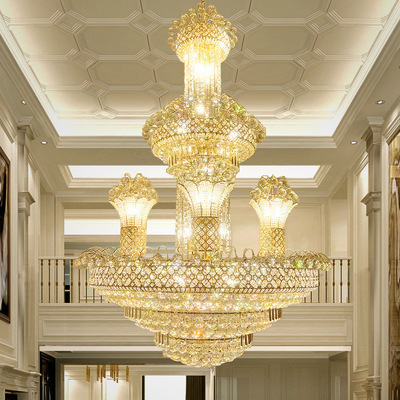 wholesale Luxurious European style golden crystal a chandelier hotel hotel villa Penthouse floor Lighting lamps and lanterns a living room a chandelier